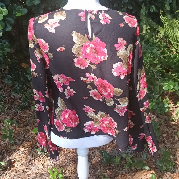 Shine star pretty floral boho top Juniors large - Picture 6 of 7